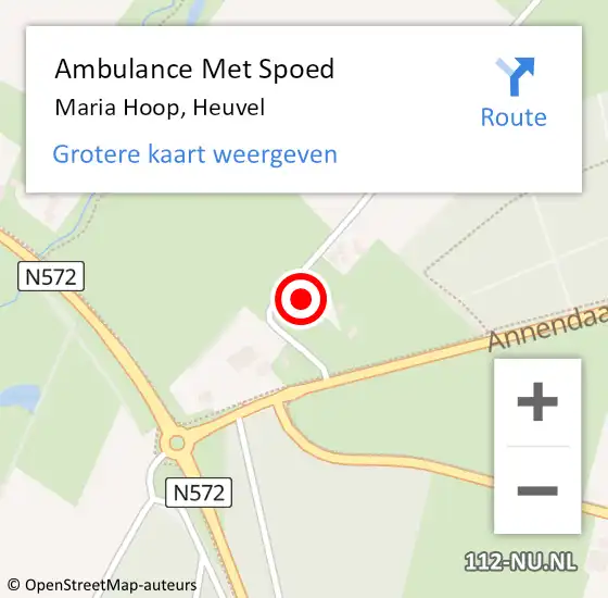 Locatie op kaart van de 112 melding: Ambulance Met Spoed Naar Maria Hoop, Heuvel op 28 april 2015 22:45