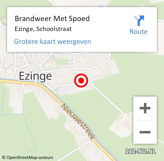 Locatie op kaart van de 112 melding: Brandweer Met Spoed Naar Ezinge, Schoolstraat op 28 april 2015 23:13