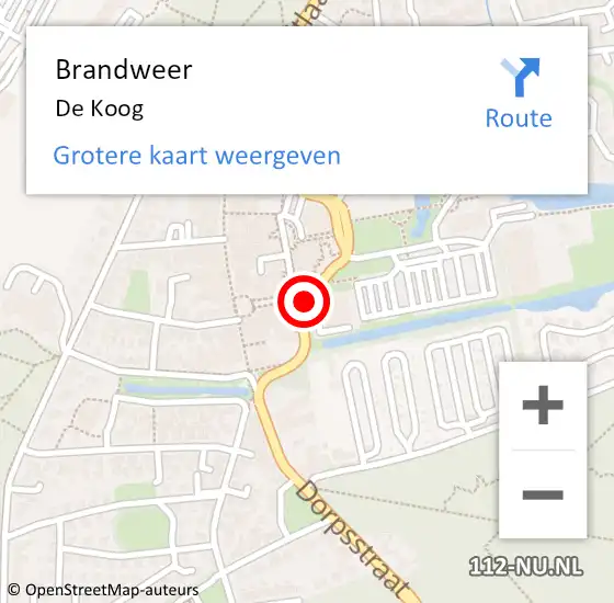 Locatie op kaart van de 112 melding: Brandweer De Koog op 29 april 2015 04:52