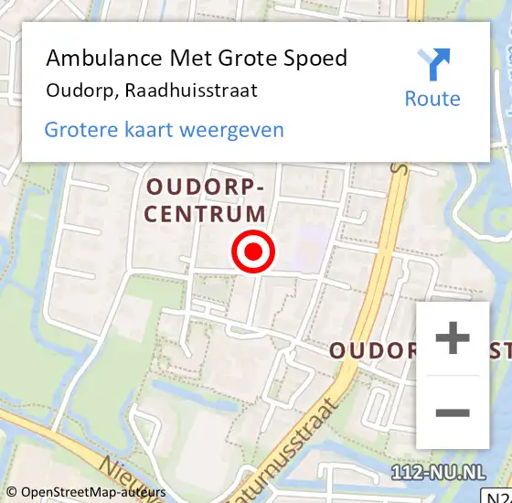 Locatie op kaart van de 112 melding: Ambulance Met Grote Spoed Naar Oudorp, Raadhuisstraat op 29 april 2015 07:09