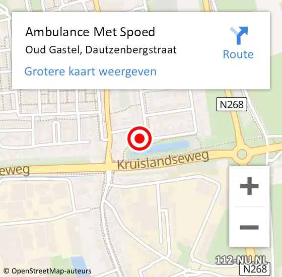 Locatie op kaart van de 112 melding: Ambulance Met Spoed Naar Oud Gastel, Dautzenbergstraat op 29 april 2015 08:23