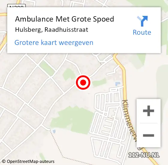 Locatie op kaart van de 112 melding: Ambulance Met Grote Spoed Naar Hulsberg, Raadhuisstraat op 12 september 2013 00:45