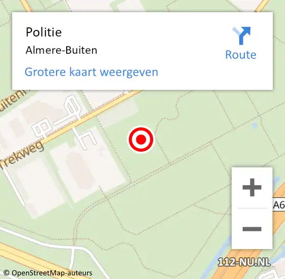 Locatie op kaart van de 112 melding: Politie Almere-Buiten op 29 april 2015 09:04