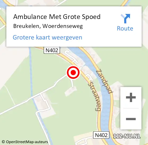 Locatie op kaart van de 112 melding: Ambulance Met Grote Spoed Naar Breukelen, Woerdenseweg op 29 april 2015 09:30