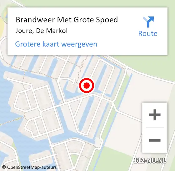 Locatie op kaart van de 112 melding: Brandweer Met Grote Spoed Naar Joure, De Markol op 29 april 2015 10:15