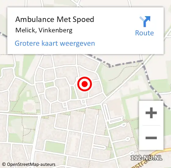 Locatie op kaart van de 112 melding: Ambulance Met Spoed Naar Melick, Vinkenberg op 29 april 2015 12:41