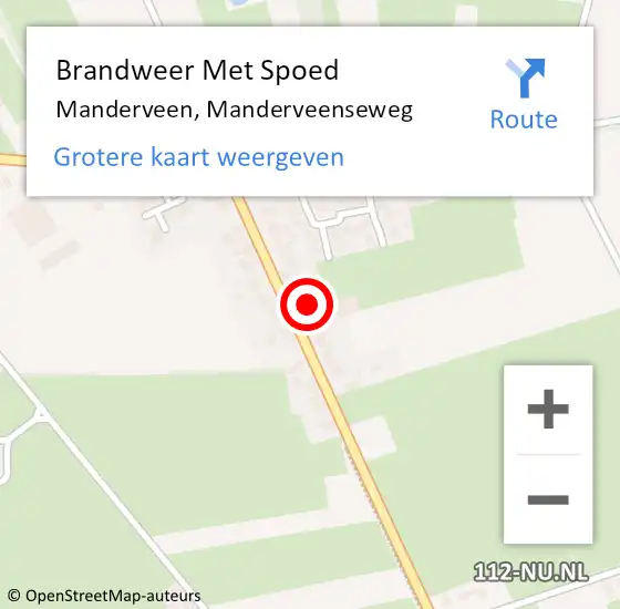 Locatie op kaart van de 112 melding: Brandweer Met Spoed Naar Manderveen, Manderveenseweg op 29 april 2015 12:53