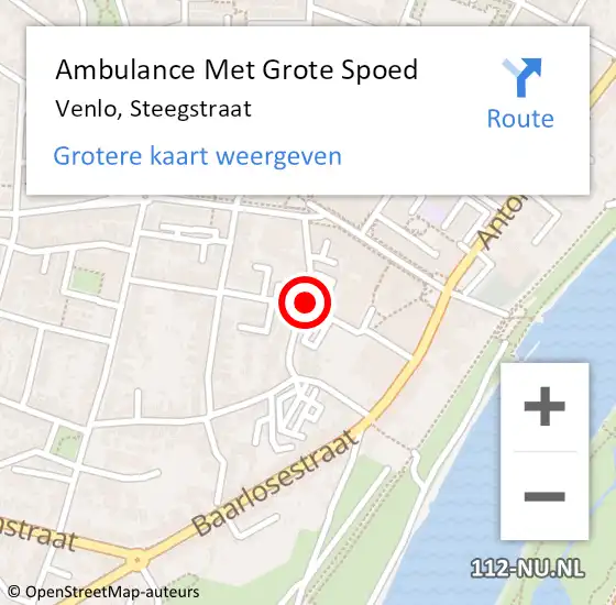 Locatie op kaart van de 112 melding: Ambulance Met Grote Spoed Naar Venlo, Steegstraat op 29 april 2015 12:55