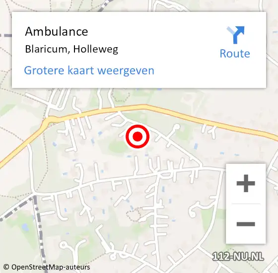 Locatie op kaart van de 112 melding: Ambulance Blaricum, Holleweg op 29 april 2015 13:03