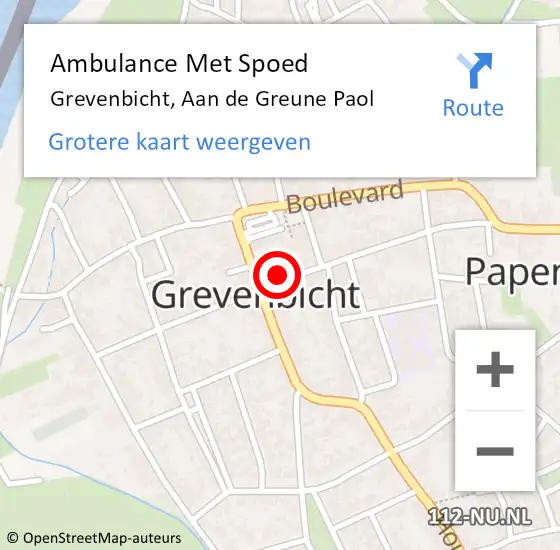 Locatie op kaart van de 112 melding: Ambulance Met Spoed Naar Grevenbicht, Aan de Greune Paol op 6 november 2013 11:04