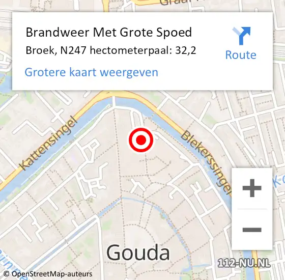 Locatie op kaart van de 112 melding: Brandweer Met Grote Spoed Naar Broek, N247 hectometerpaal: 32,2 op 29 april 2015 15:13