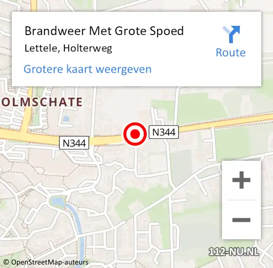 Locatie op kaart van de 112 melding: Brandweer Met Grote Spoed Naar Lettele, Holterweg op 29 april 2015 16:38