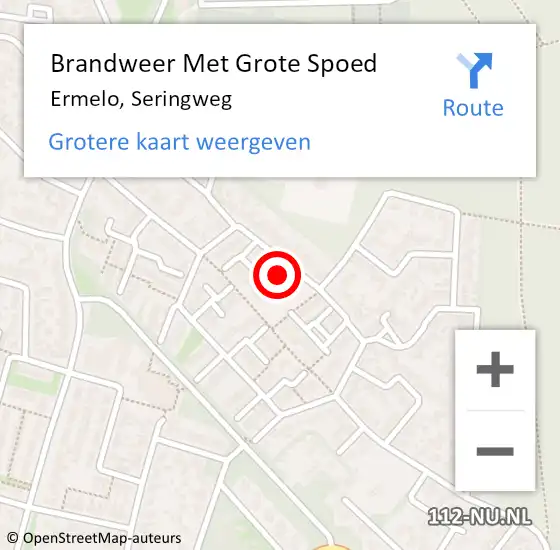 Locatie op kaart van de 112 melding: Brandweer Met Grote Spoed Naar Ermelo, Seringweg op 29 april 2015 17:02