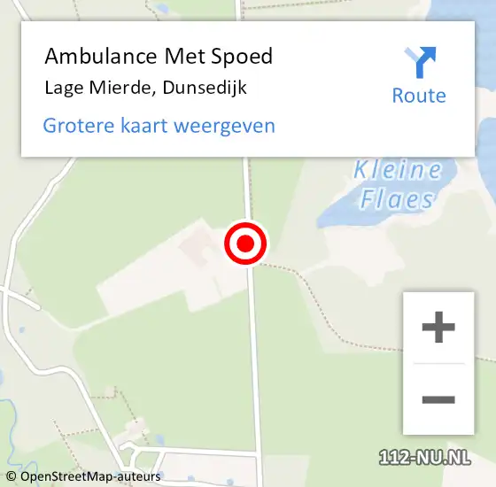 Locatie op kaart van de 112 melding: Ambulance Met Spoed Naar Lage Mierde, Dunsedijk op 29 april 2015 17:12