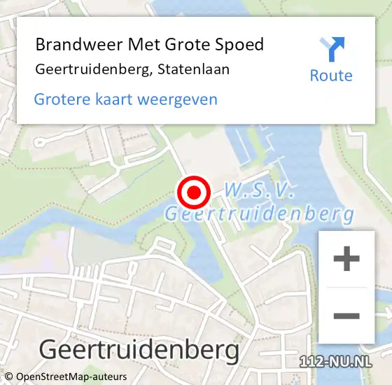 Locatie op kaart van de 112 melding: Brandweer Met Grote Spoed Naar Geertruidenberg, Statenlaan op 29 april 2015 17:57