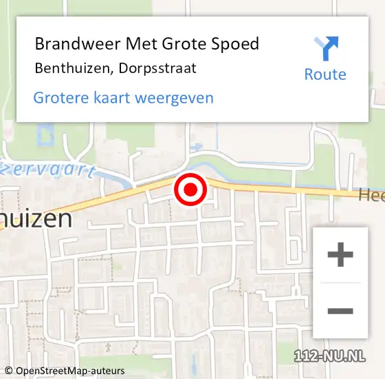 Locatie op kaart van de 112 melding: Brandweer Met Grote Spoed Naar Benthuizen, Dorpsstraat op 29 april 2015 18:31