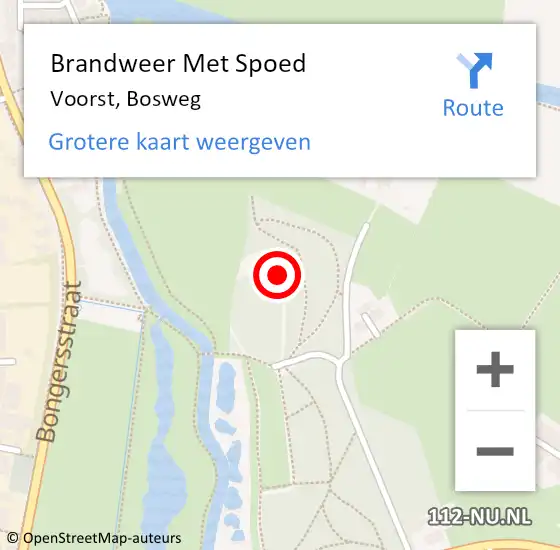 Locatie op kaart van de 112 melding: Brandweer Met Spoed Naar Voorst, Bosweg op 29 april 2015 21:10