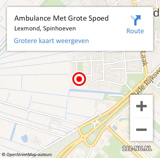 Locatie op kaart van de 112 melding: Ambulance Met Grote Spoed Naar Lexmond, Spinhoeven op 29 april 2015 23:16