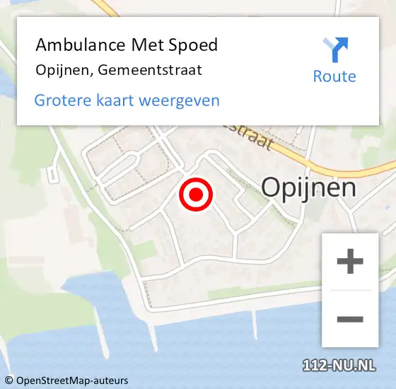 Locatie op kaart van de 112 melding: Ambulance Met Spoed Naar Opijnen, Gemeentstraat op 30 april 2015 03:29