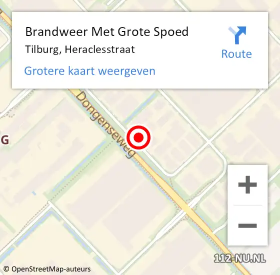 Locatie op kaart van de 112 melding: Brandweer Met Grote Spoed Naar Tilburg, Heraclesstraat op 30 april 2015 11:32