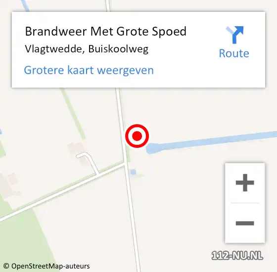 Locatie op kaart van de 112 melding: Brandweer Met Grote Spoed Naar Vlagtwedde, Buiskoolweg op 30 april 2015 11:37