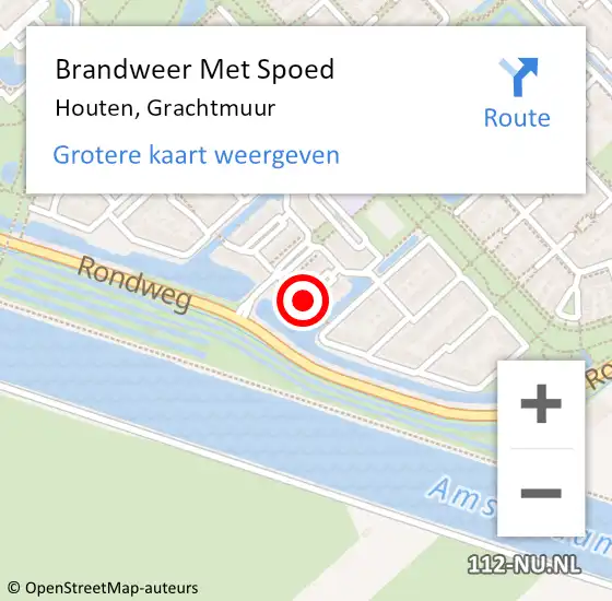 Locatie op kaart van de 112 melding: Brandweer Met Spoed Naar Houten, Grachtmuur op 30 april 2015 11:50