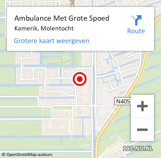 Locatie op kaart van de 112 melding: Ambulance Met Grote Spoed Naar Kamerik, Molentocht op 30 april 2015 13:35