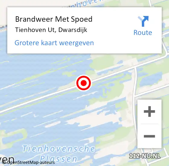 Locatie op kaart van de 112 melding: Brandweer Met Spoed Naar Tienhoven UT, Dwarsdijk op 30 april 2015 14:05