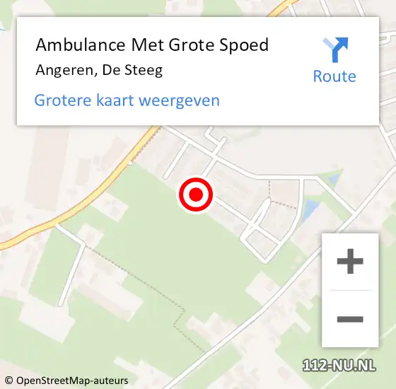 Locatie op kaart van de 112 melding: Ambulance Met Grote Spoed Naar Angeren, De Steeg op 30 april 2015 15:55