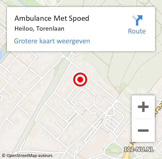 Locatie op kaart van de 112 melding: Ambulance Met Spoed Naar Heiloo, Torenlaan op 30 april 2015 17:18