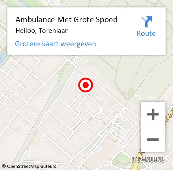 Locatie op kaart van de 112 melding: Ambulance Met Grote Spoed Naar Heiloo, Torenlaan op 30 april 2015 17:20