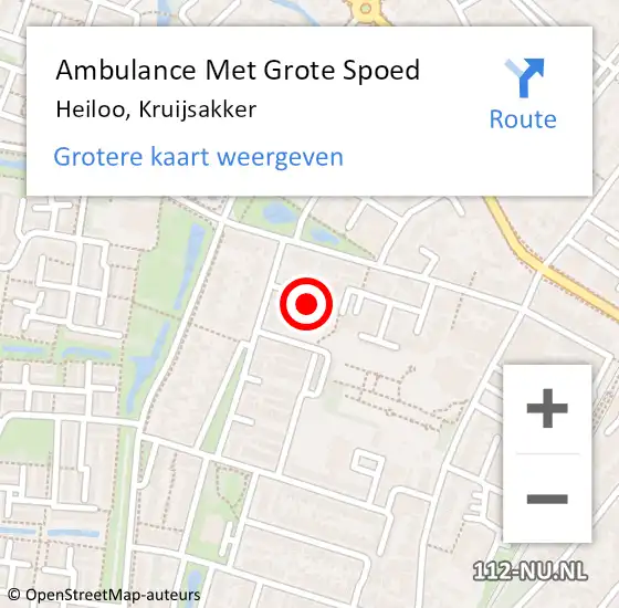 Locatie op kaart van de 112 melding: Ambulance Met Grote Spoed Naar Heiloo, Kruijsakker op 30 april 2015 17:27