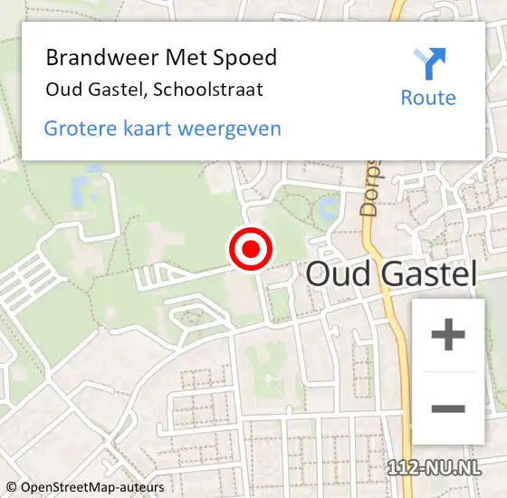 Locatie op kaart van de 112 melding: Brandweer Met Spoed Naar Oud Gastel, Schoolstraat op 30 april 2015 19:00