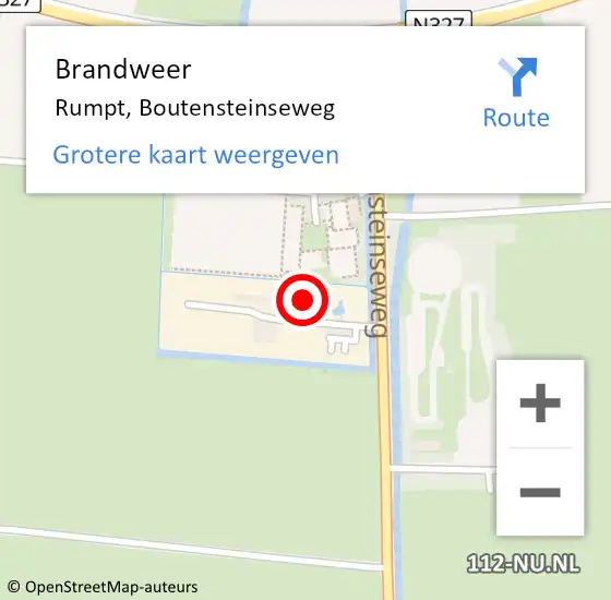 Locatie op kaart van de 112 melding: Brandweer Rumpt, Boutensteinseweg op 30 april 2015 19:04