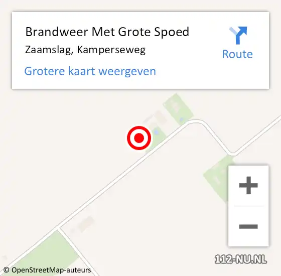 Locatie op kaart van de 112 melding: Brandweer Met Grote Spoed Naar Zaamslag, Kamperseweg op 30 april 2015 21:02