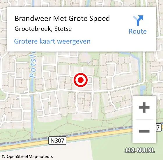 Locatie op kaart van de 112 melding: Brandweer Met Grote Spoed Naar Grootebroek, Stetse op 30 april 2015 22:11