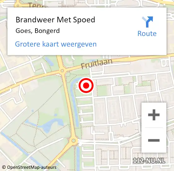 Locatie op kaart van de 112 melding: Brandweer Met Spoed Naar Goes, Bongerd op 6 november 2013 12:56