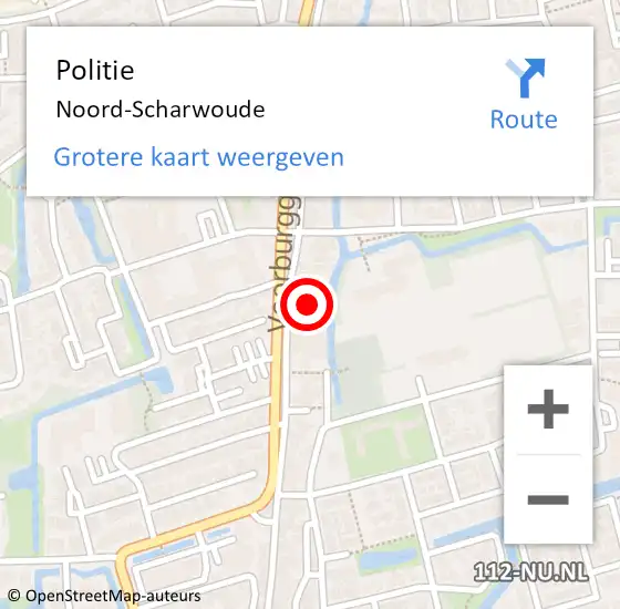 Locatie op kaart van de 112 melding: Politie Noord-Scharwoude op 1 mei 2015 07:32