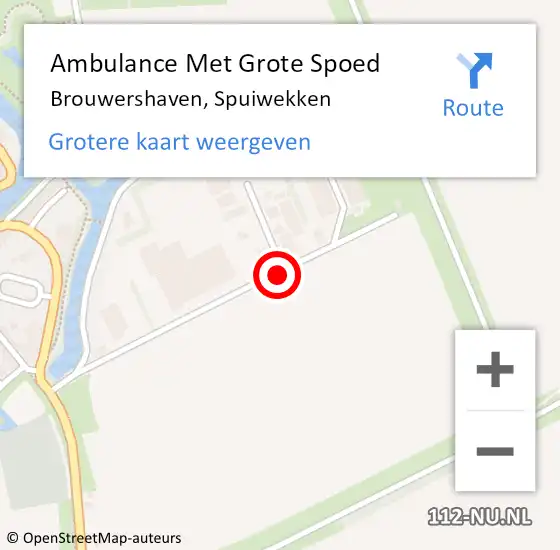 Locatie op kaart van de 112 melding: Ambulance Met Grote Spoed Naar Brouwershaven, Spuiwekken op 1 mei 2015 07:47