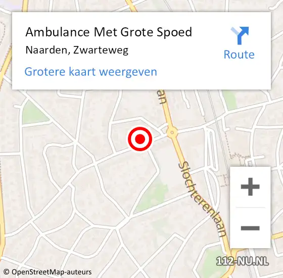 Locatie op kaart van de 112 melding: Ambulance Met Grote Spoed Naar Naarden, Zwarteweg op 1 mei 2015 09:33