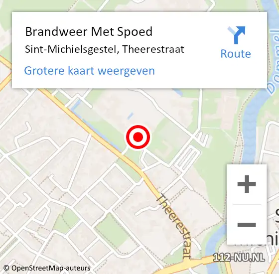 Locatie op kaart van de 112 melding: Brandweer Met Spoed Naar Sint-Michielsgestel, Theerestraat op 1 mei 2015 09:56