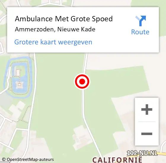 Locatie op kaart van de 112 melding: Ambulance Met Grote Spoed Naar Ammerzoden, Nieuwe Kade op 1 mei 2015 10:46