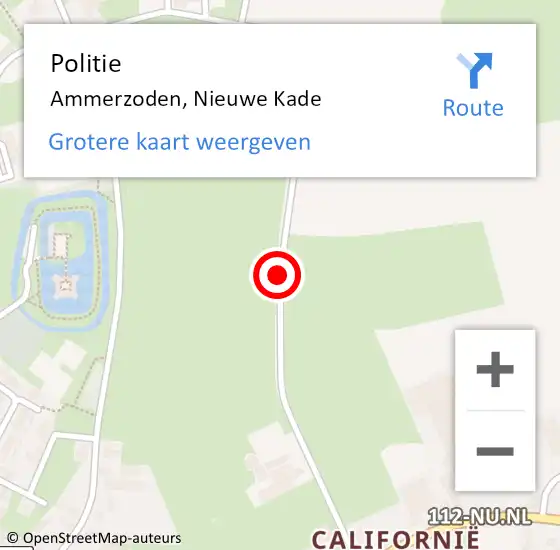 Locatie op kaart van de 112 melding: Politie Ammerzoden, Nieuwe Kade op 1 mei 2015 10:48