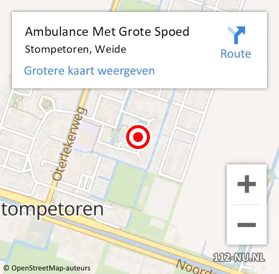 Locatie op kaart van de 112 melding: Ambulance Met Grote Spoed Naar Stompetoren, Weide op 1 mei 2015 11:25