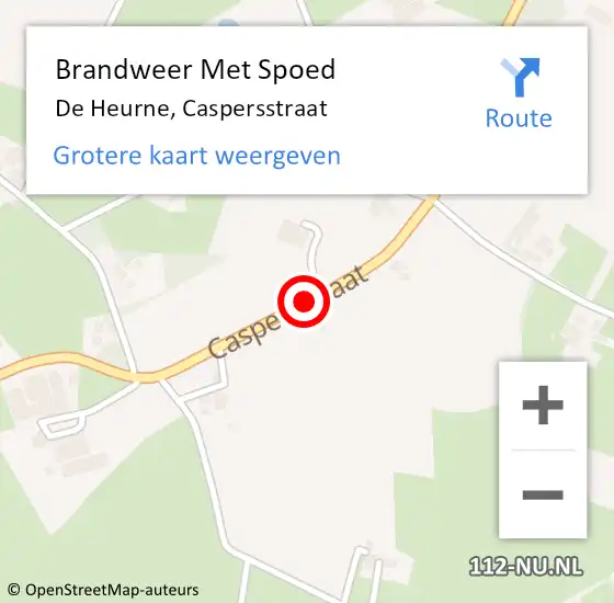 Locatie op kaart van de 112 melding: Brandweer Met Spoed Naar De Heurne, Caspersstraat op 1 mei 2015 11:27