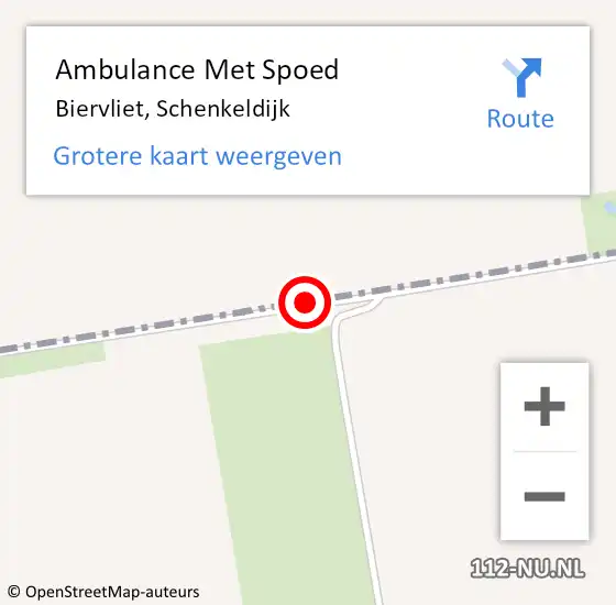 Locatie op kaart van de 112 melding: Ambulance Met Spoed Naar Biervliet, Schenkeldijk op 1 mei 2015 11:48