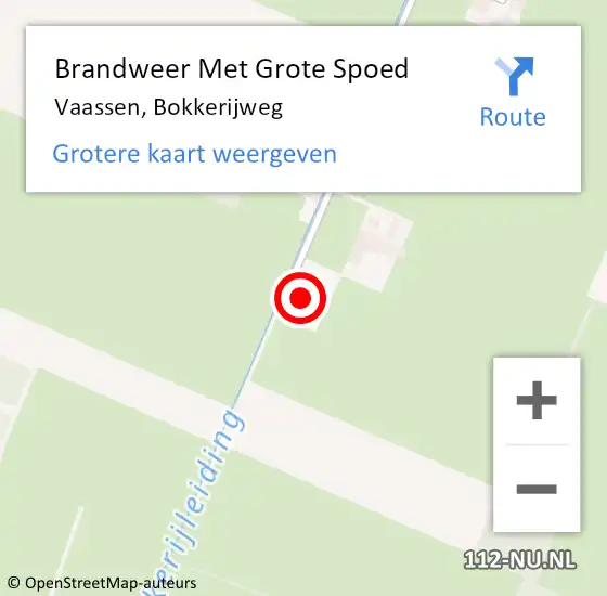 Locatie op kaart van de 112 melding: Brandweer Met Grote Spoed Naar Vaassen, Bokkerijweg op 1 mei 2015 12:08