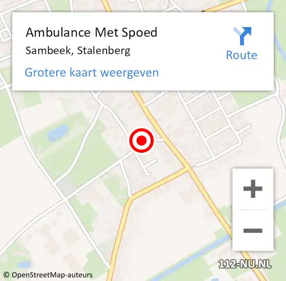 Locatie op kaart van de 112 melding: Ambulance Met Spoed Naar Sambeek, Stalenberg op 1 mei 2015 13:15