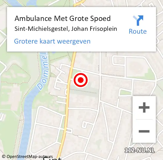 Locatie op kaart van de 112 melding: Ambulance Met Grote Spoed Naar Sint-Michielsgestel, Johan Frisoplein op 1 mei 2015 14:11