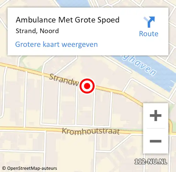 Locatie op kaart van de 112 melding: Ambulance Met Grote Spoed Naar Strand, Noord op 1 mei 2015 15:56